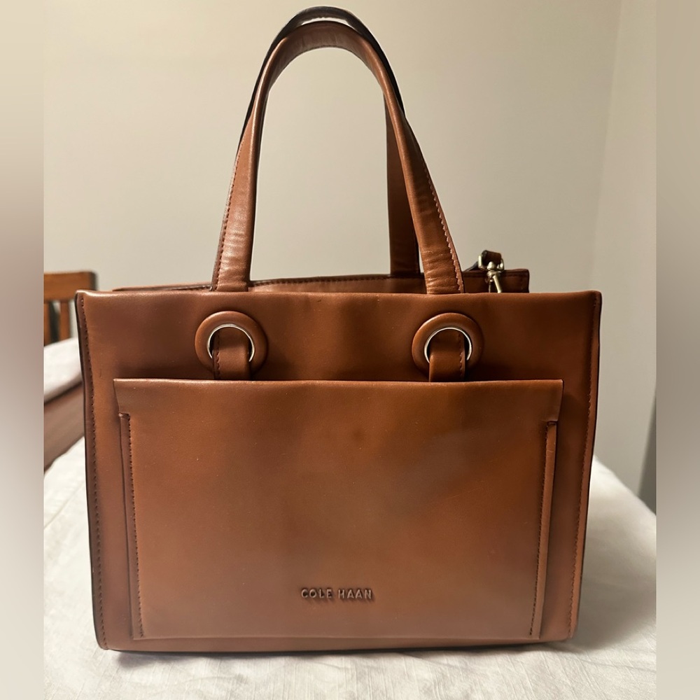 Cole Haan tan Leather Handbag, wallet and ID holder